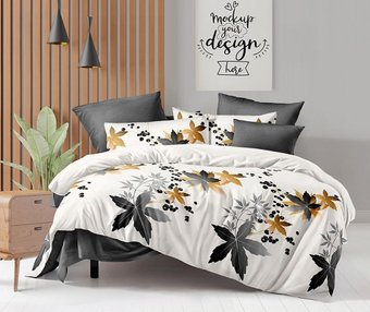 1.5-спальный комплект постельного белья Реноме 1.5сп Оливковая коллекция. Простыня на резинке УУ 2488 (поплин)