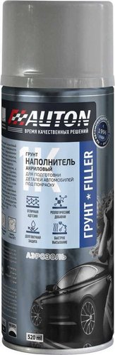 Автомобильный грунт Auton наполнитель акриловый (Filler) - Черный - аэр. 520 мл