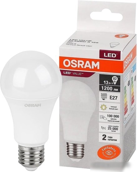 Светодиодная лампа Osram LV CL A125 15 SW/830 230V E27 10X1 RU