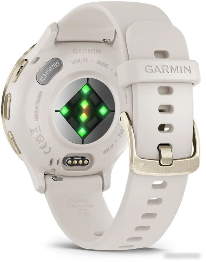 Умные часы Garmin Venu 3S (слоновая кость, с силиконовым ремешком)