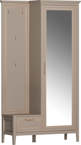 Тумба для обуви Black Red White Classic С вешалкой PPK1D1K/P (глиняный серый)