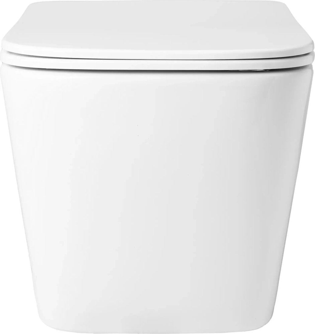 Унитаз подвесной Saniteco KW-9004WS + 501 + K01-SB (с кнопкой, черный)