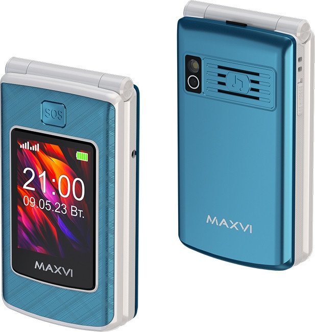 Кнопочный телефон Maxvi E28 (голубой)