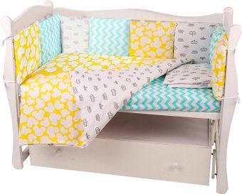 Детский комплект постельного белья Amarobaby Happy Baby (15 предметов)