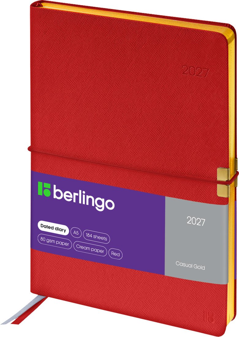 Ежедневник Berlingo Casual Gold 2027г DD7_F0018 (184л, красный)