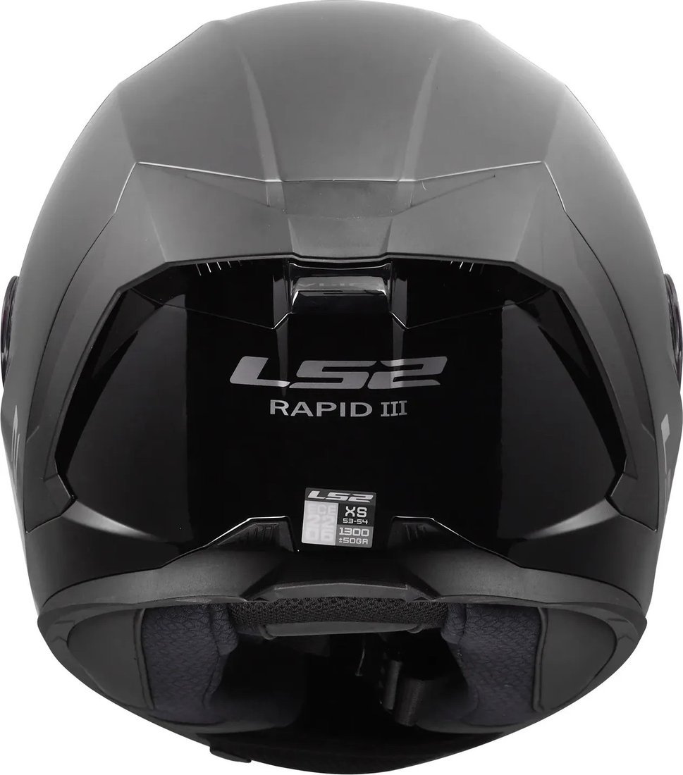 Мотошлем LS2 FF820 Rapid III Solid (S, черный глянцевый)