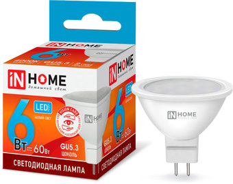 Светодиодная лампочка In Home LED-JCDR-VC 6Вт 230В GU5.3 4000К 530Лм 4690612020372