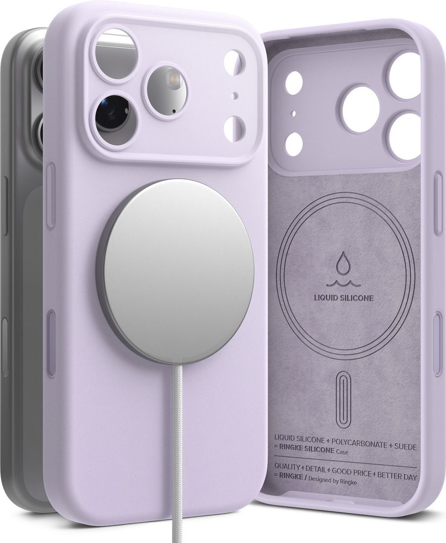 Чехол для телефона Ringke Silicone Magnetic для iPhone 17 Pro (Light Purple)