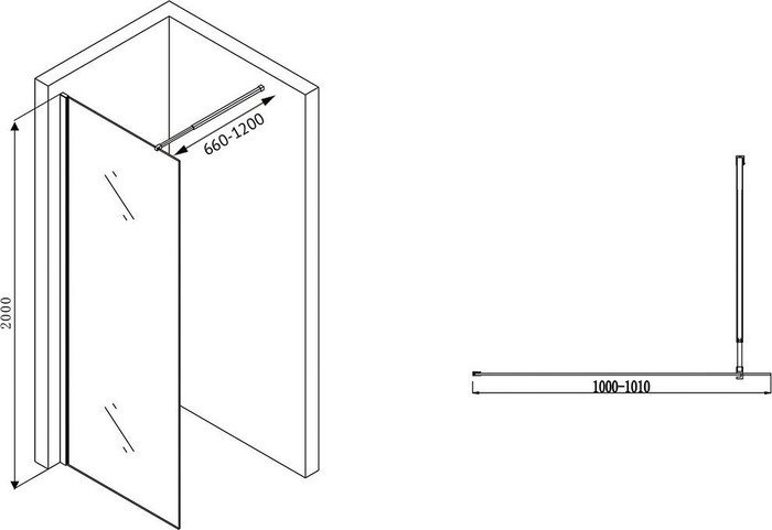 Душевая стенка Abber Immer Offen AG61100B