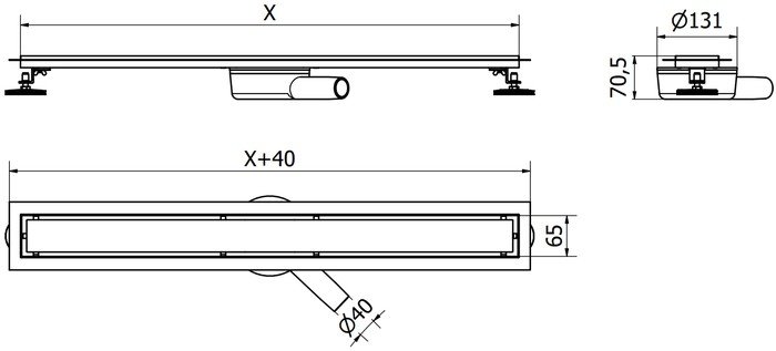 Корпус для трапа Mexen Flat 360 1040050