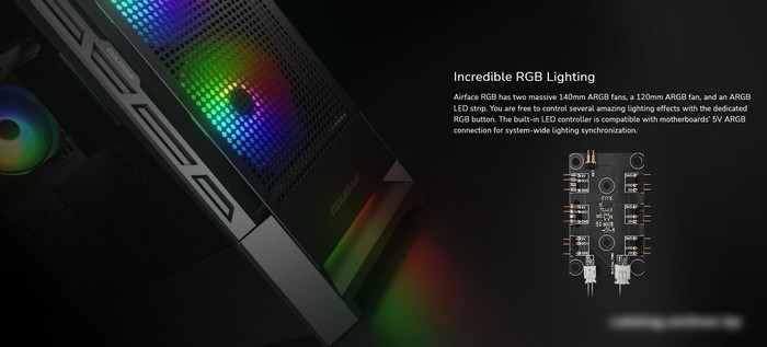 Корпус Cougar Airface RGB CGR-5ZD1W-AIR-RGB