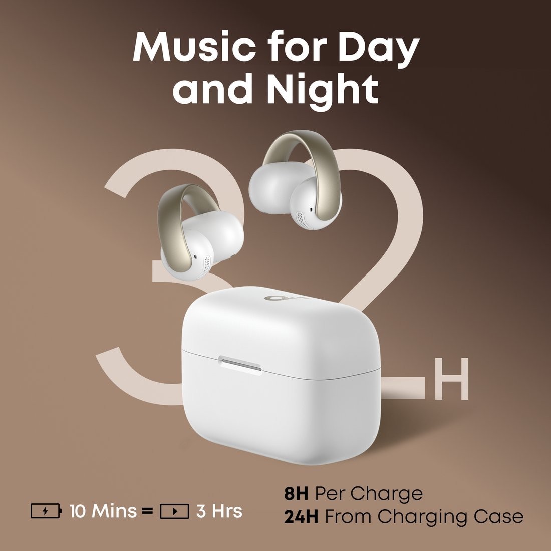 Наушники Anker Soundcore AeroClip (белый/золотистый)