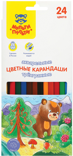 Набор акварельных карандашей Мульти-пульти Невероятные приключения CP_41151 (24 цвета)