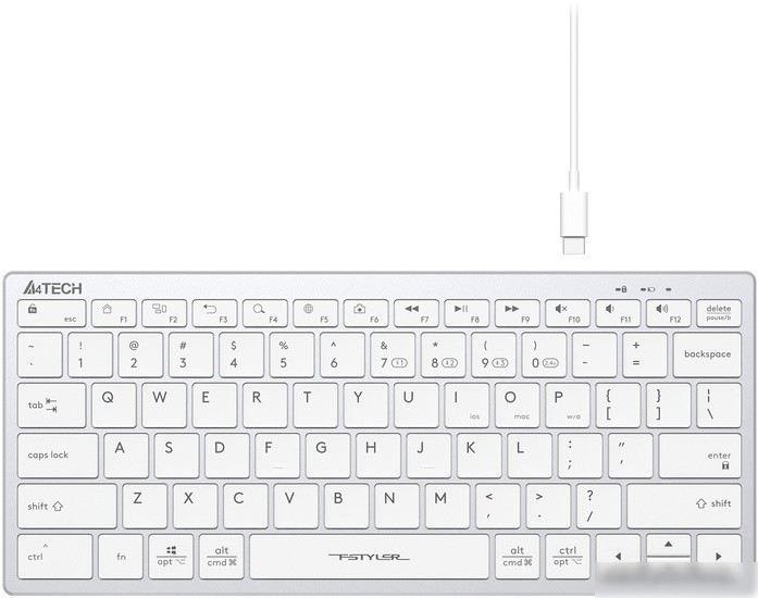 Клавиатура A4Tech Fstyler FBX51C (серебристый/белый)