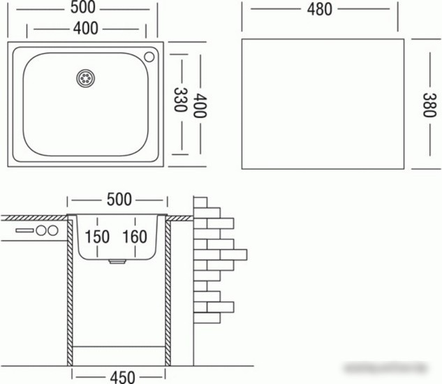 Кухонная мойка Ukinox Классика CLM500.400 T6C 2C (с сифоном)