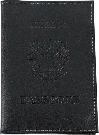 Обложка для паспорта Poshete 604-117LG-BBW (черный)