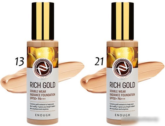 Тональный крем Enough Rich Gold Double Wear Radiance Foundation SPF50+ PA+++ тон 21