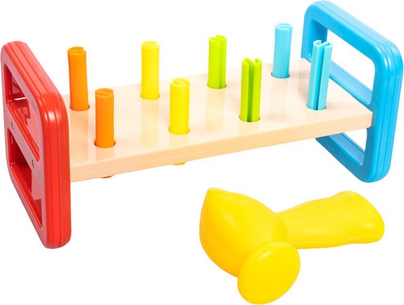 Развивающая игра Baby Toys Забивалка. Радужные столбики 70004