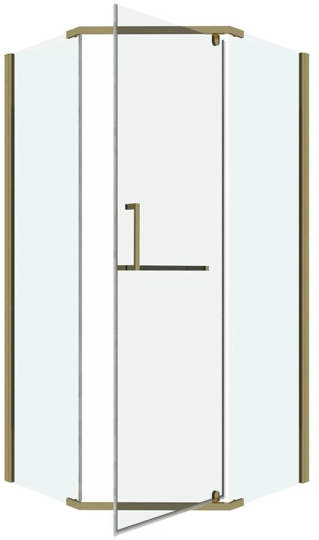Душевой уголок Grossman Pragma 90x90x195 302.K33.03.9090.32.00 (золото сатин/прозрачное стекло)