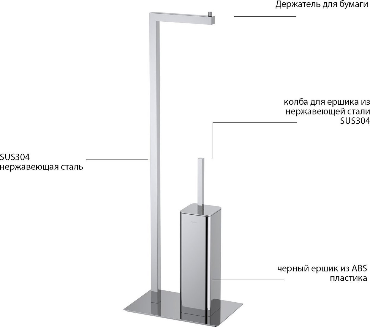Держатель для туалетной бумаги и ершика Aquatek Либра AQ4331CR
