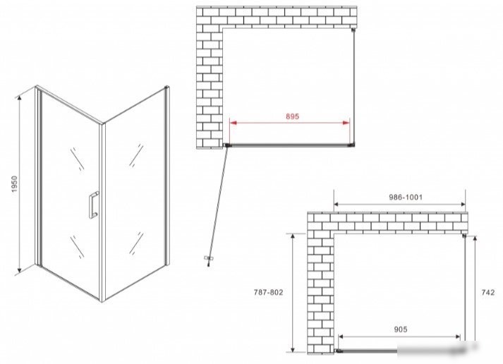 Душевой уголок Abber Sonnenstrand AG04100B-S80B