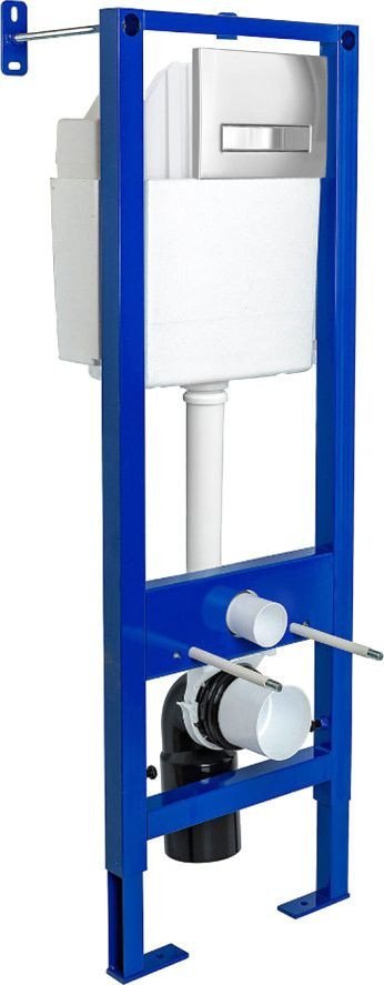 Унитаз подвесной Saniteco KW-9003W Rimles + Berges Atom Line 410 040338 (с кнопкой)