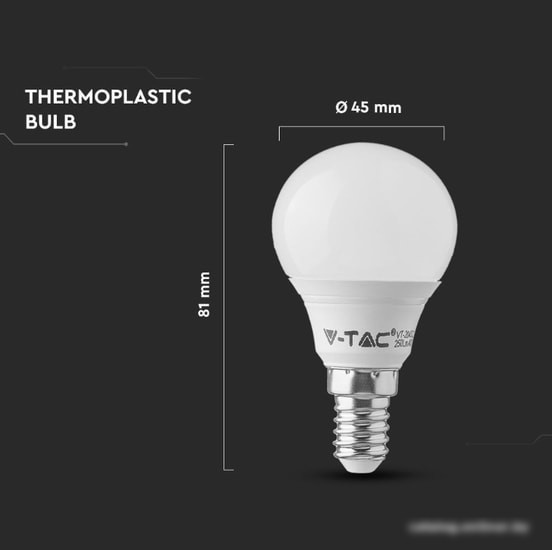 Светодиодная лампа V-TAC P45 E14 5.5 Вт 6400 К VT-236