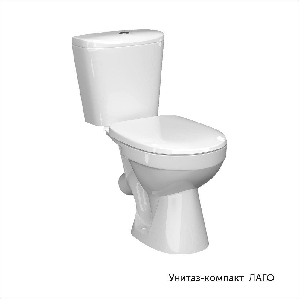 Унитаз напольный Керамин Лаго Инкоэр (белый, с жестким сиденьем)