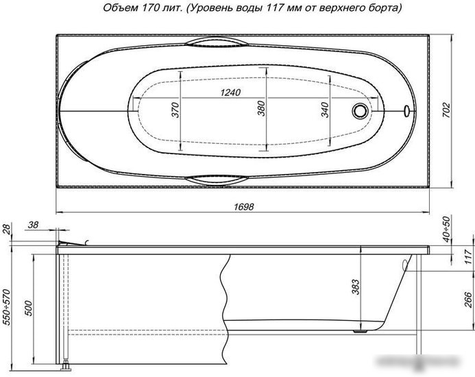 Экран под ванну Aquanet Dali 170 (белый)