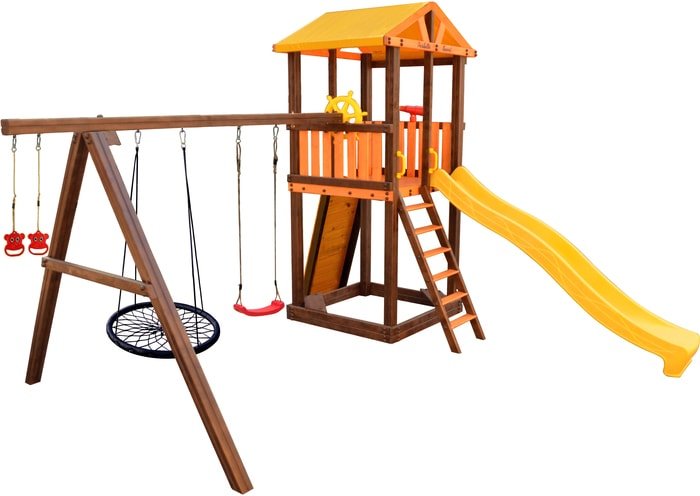 Игровой комплекс Perfetto Sport Pitigliano-4 + качели Паутина
