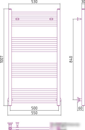 Полотенцесушитель Сунержа Модус 1000x500 31-0250-1050