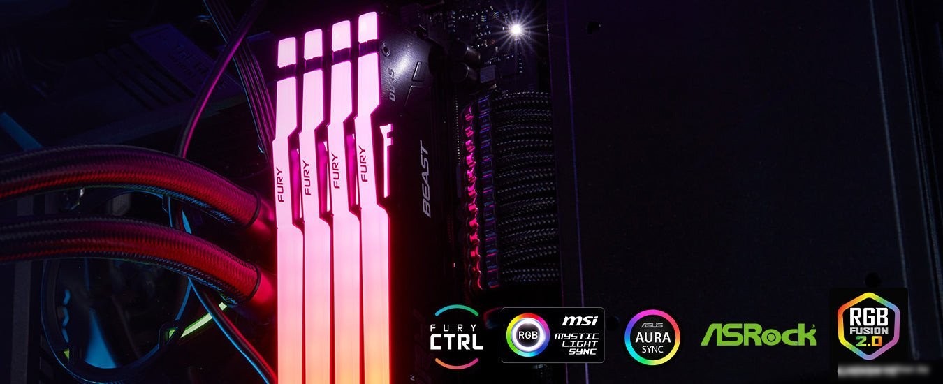 Оперативная память Kingston FURY Beast RGB 64ГБ DDR5 5600 МГц KF556C40BBA-64