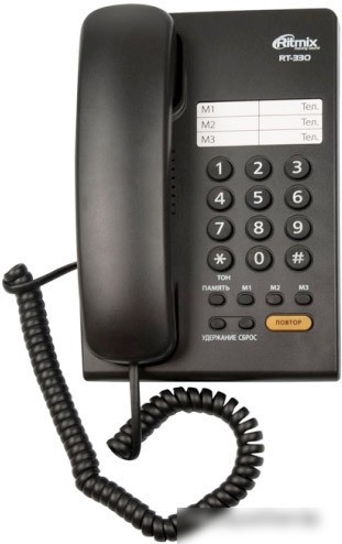 Проводной телефон Ritmix RT-330 (черный)