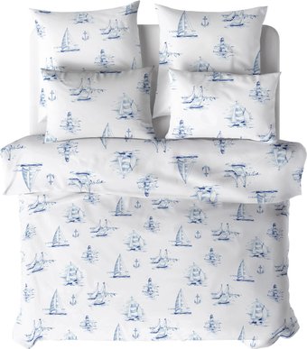 1.5-спальный комплект постельного белья Verossa Сатин 1.5сп 50x70 931146 (Regatta Blue)