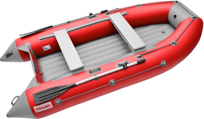 Моторно-гребная лодка Roger Boat Trofey 3300 (без киля, красный/серый)