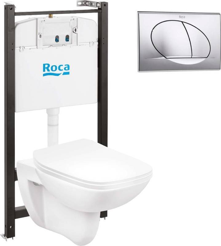 Унитаз подвесной Roca Debba 893104970 + 8901140B2 (с кнопкой)
