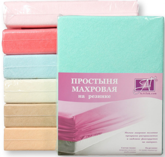Постельное белье Альвитек Махровая на резинке 160x200x20 ПМР-МЕ-160 (ментол)
