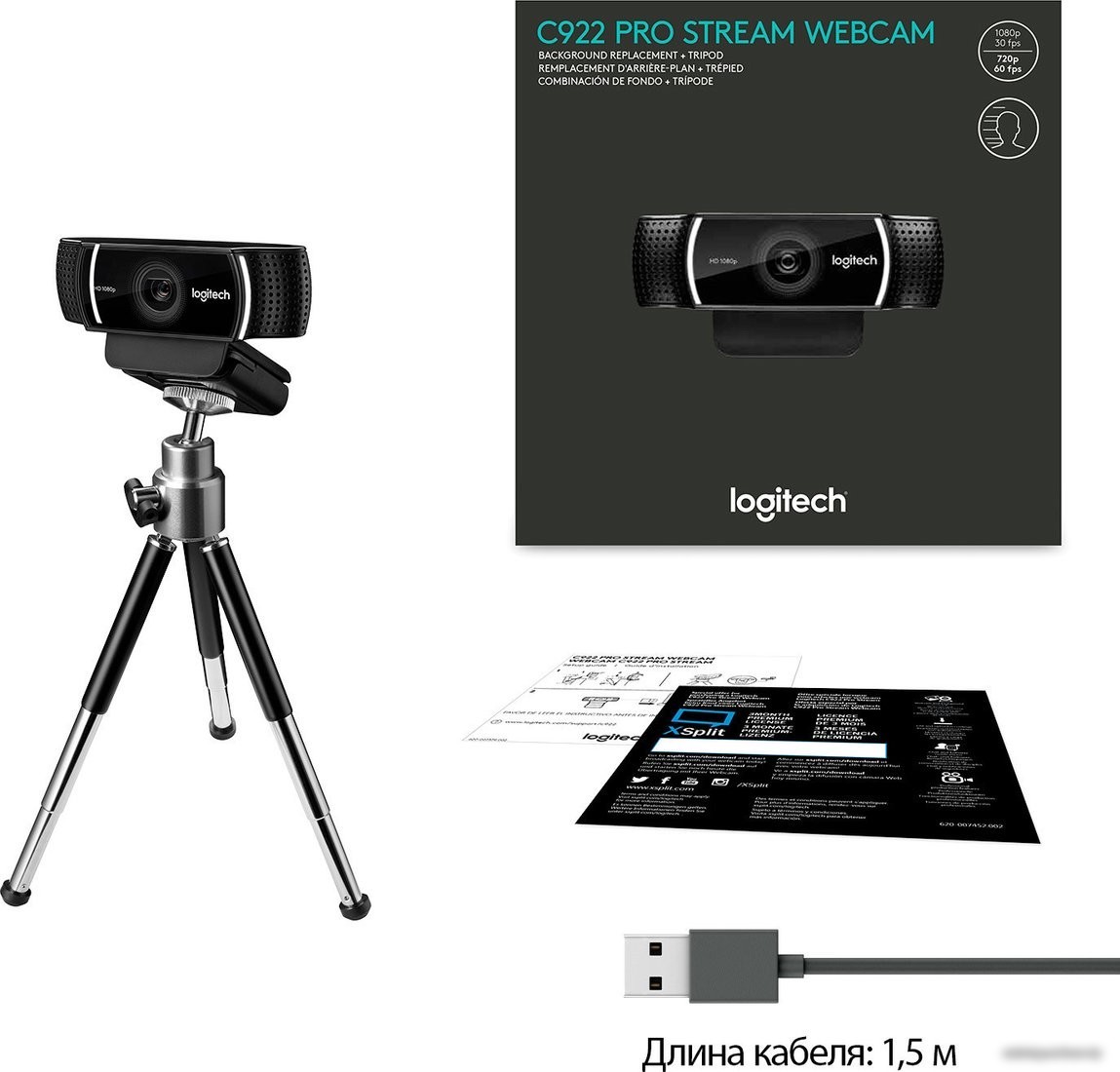 Веб-камера для стриминга Logitech C922 Pro Stream