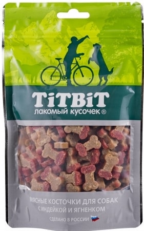 Лакомство для собак TiTBiT Косточки мясные с индейкой и ягненком 145 г