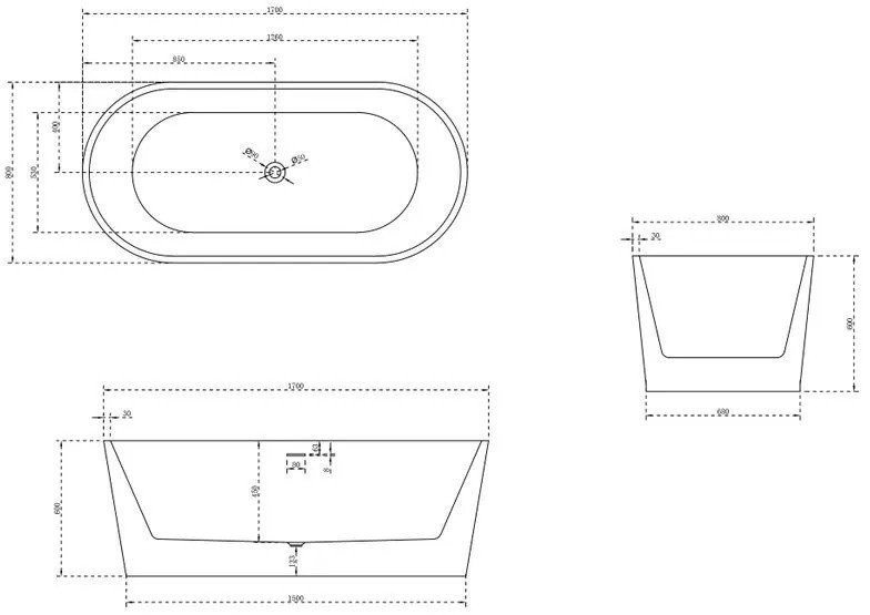 Ванна Abber 170x80 AB9209MW