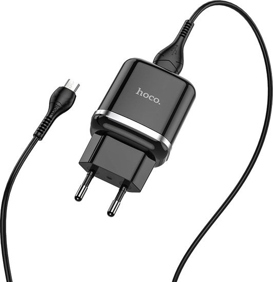 Сетевое зарядное Hoco N3 microUSB (черный)