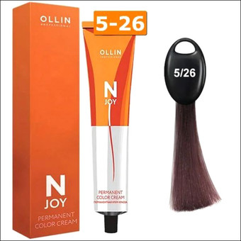 Крем-краска Ollin Professional N-Joy Color Cream 5/26 светлый шатен фиолетово-красный 100 мл