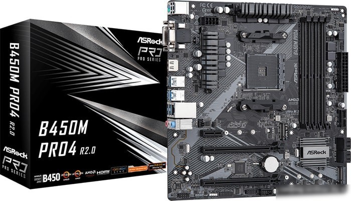 Материнская плата ASRock B450M Pro4 R2.0