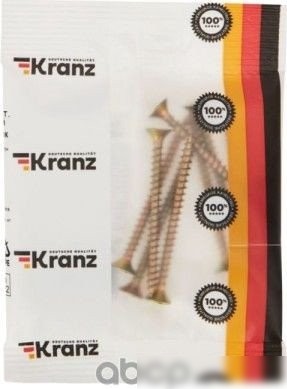 Саморез Kranz 1111-0560-4 5х60, желтый цинк 1111-0560-4 (10 шт)