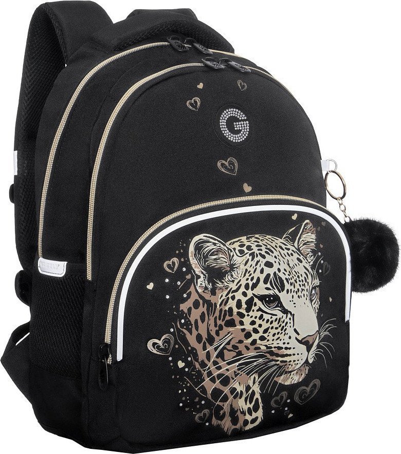 Школьный рюкзак Grizzly RG-660-4 (черный/золотой)