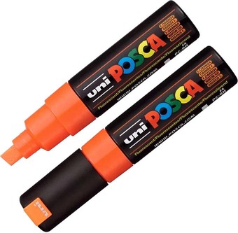 Маркер художественный UNI Mitsubishi Pencil Posca 8 мм PC-8K F.ORANGE (флуоресцентный оранжевый)