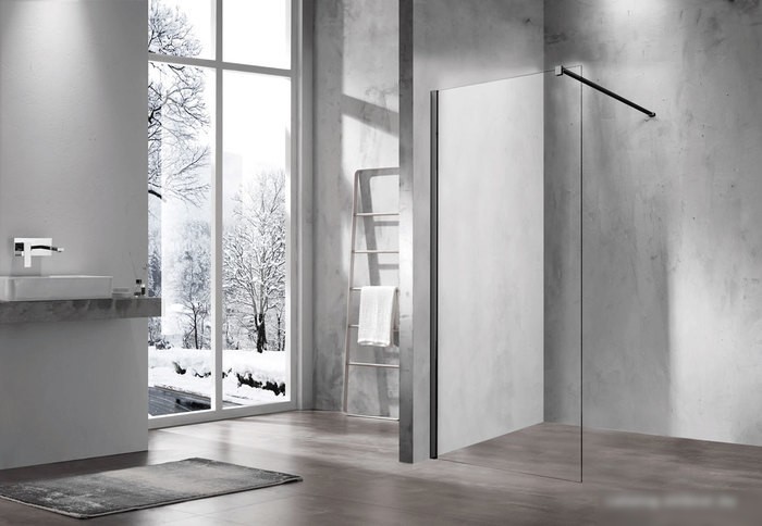 Душевая стенка Vincea Walk-In VSW-1H100CLB (матовый черный/прозрачное)