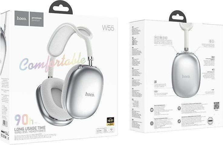 Наушники Hoco W55 Plus (серебристый)