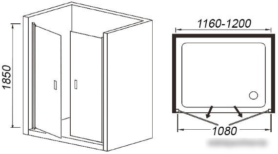 Душевая дверь WeltWasser WW600 600K2-120