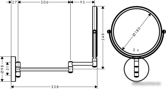 Hansgrohe Зеркало Logis Universal 73561000